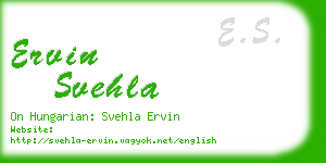 ervin svehla business card